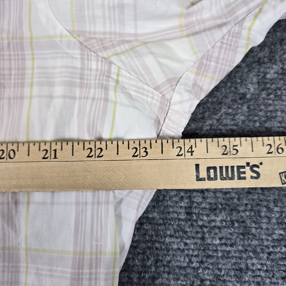 Wrangler Shirt Mens Large White Pink Short Sleeve Plaid Western Rodeo - Picture 4 of 11